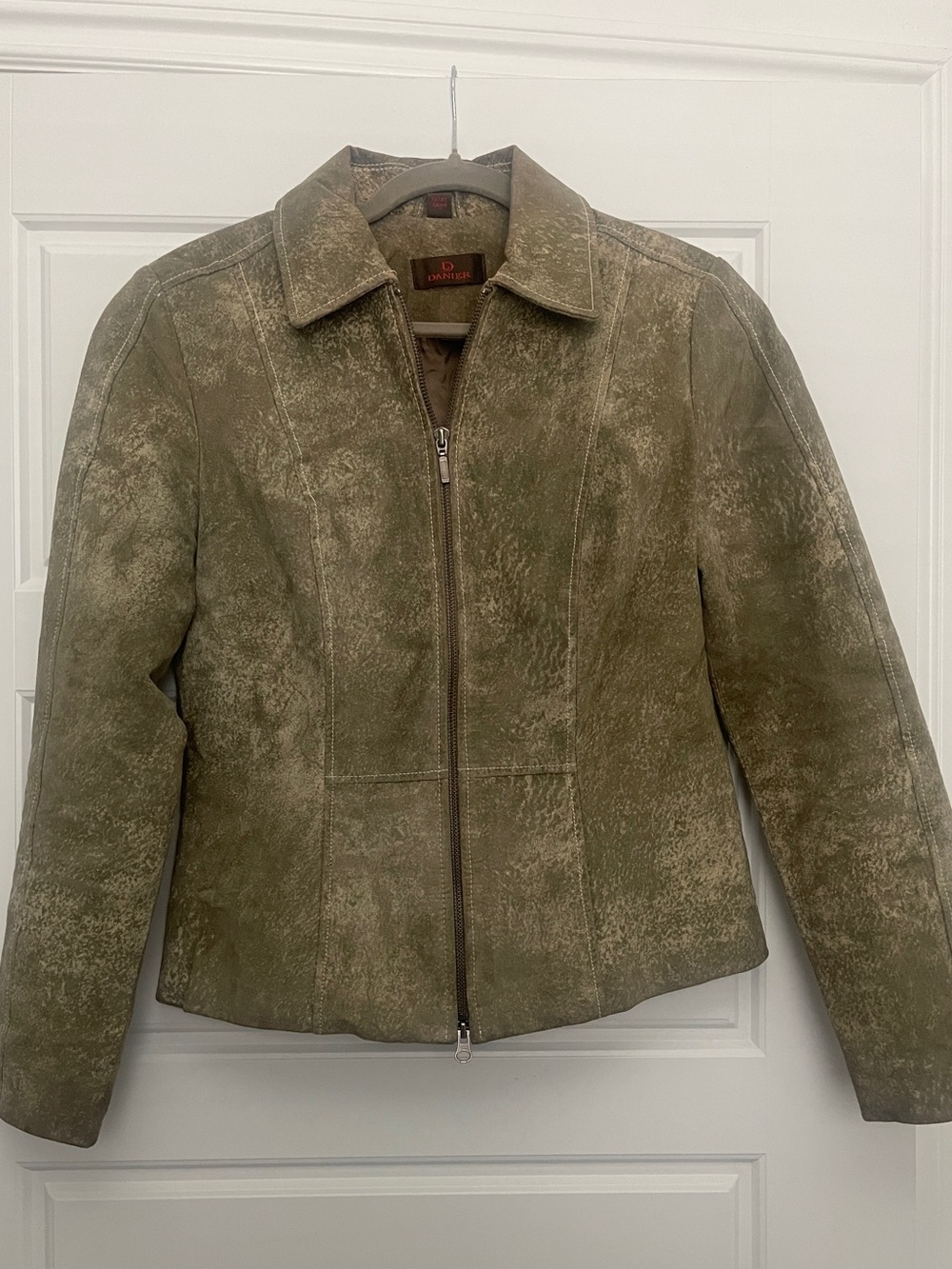 Danier Olive Green Suede Zip Jacket